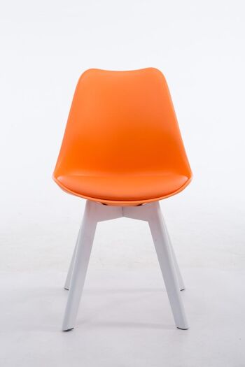 Corniglia Chaise de salle à manger Cuir artificiel Orange 6x41.5cm 2