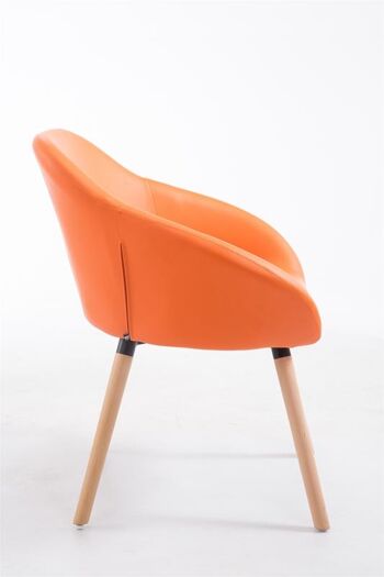 Satoianni Chaise de salle à manger Cuir artificiel Orange 10x61cm 2