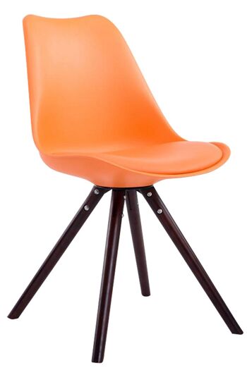 Cerea Chaise de salle à manger Cuir artificiel Orange 6x56cm 1