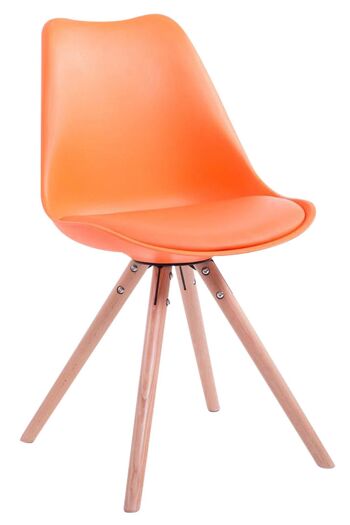 Settimo Chaise de salle à manger Cuir artificiel Orange 6x56cm 1