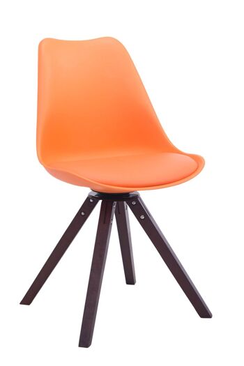 Tarantolà Chaise de salle à manger Cuir artificiel Orange 6x56cm