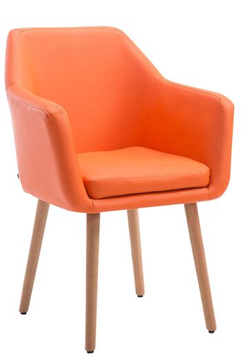 Reginelle Chaise de salle à manger Cuir artificiel Orange 10x57.5cm 1