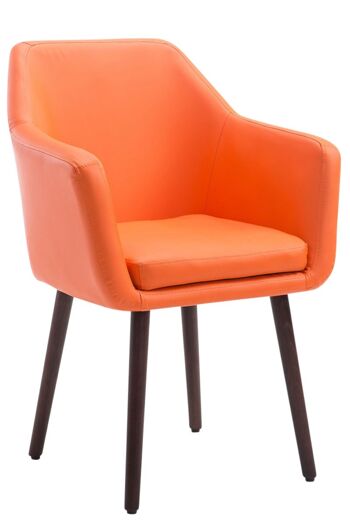 Amandola Chaise de salle à manger Cuir artificiel Orange 10x57.5cm 2