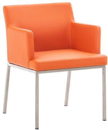 Alfero Chaise de salle à manger Cuir artificiel Orange 14x60cm 1