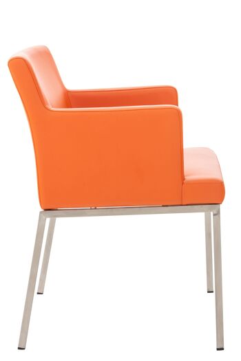 Alfero Chaise de salle à manger Cuir artificiel Orange 14x60cm 2