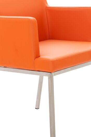 Alfero Chaise de salle à manger Cuir artificiel Orange 14x60cm 3