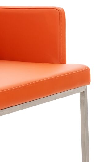 Alfero Chaise de salle à manger Cuir artificiel Orange 14x60cm 4