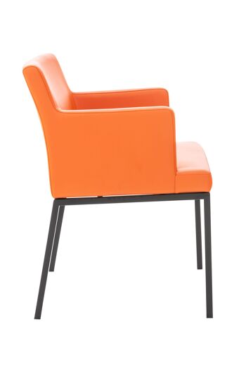 Tagliano Chaise de salle à manger Cuir artificiel Orange 14x60cm 2