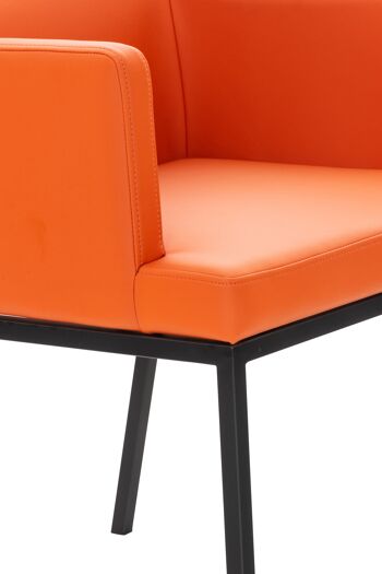 Tagliano Chaise de salle à manger Cuir artificiel Orange 14x60cm 3