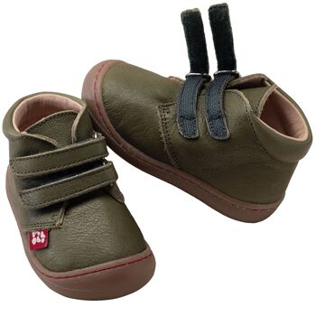 Chaussures enfant POLOLO | Premiers pas en cuir au tannage végétal | Nino en vert 2