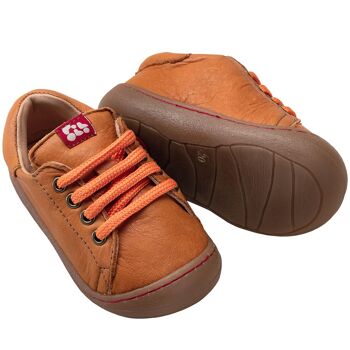 Chaussures enfant POLOLO | Mini sneaker en cuir au tannage végétal | Orange 2
