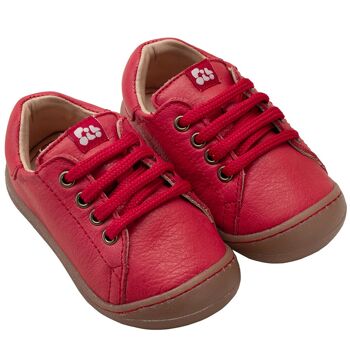 Chaussures enfant POLOLO | Mini sneaker en cuir au tannage végétal | Rouge 1
