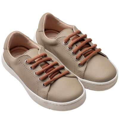 POLOLO Kinderschuhe | Maxi Sneaker aus Kaktusleder | Beige  (Vegan)