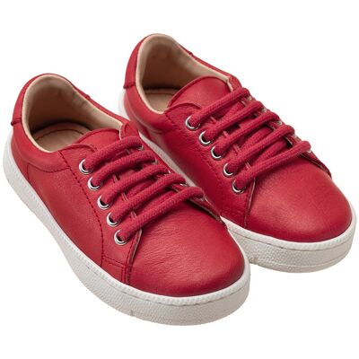 POLOLO Kinderschuhe | Maxi Sneaker aus pflanzlich gegerbtem Leder | Rot