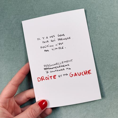 Carte postale Droite/Gauche