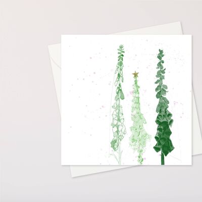 carte d'arbres de Noël digitales vertes