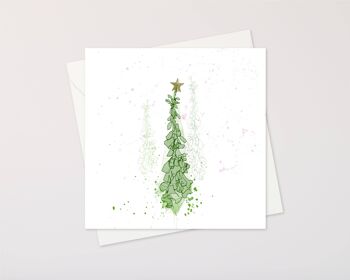 Carte d'arbres de Noël avec des digitales ondulées 1