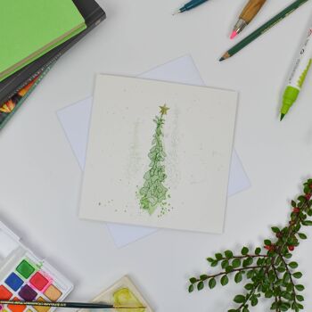 Carte d'arbres de Noël avec des digitales ondulées 3