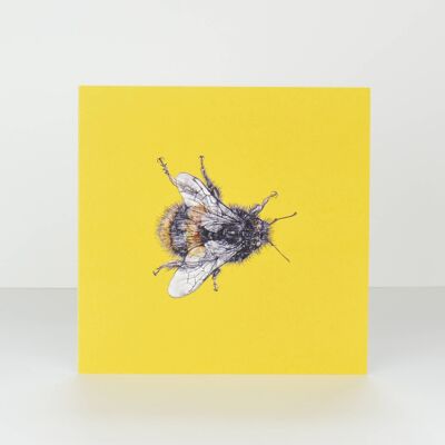 yellow bumble bee greetings card