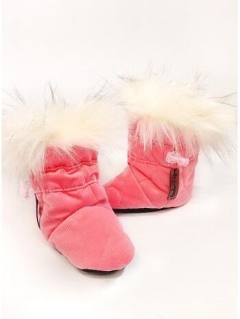 Happy feet chaussures bébé semelle isolante Coeurs Fraise 8-18 mois 1