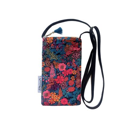 Borsa porta laptop con tracolla rosa/blu Liberty