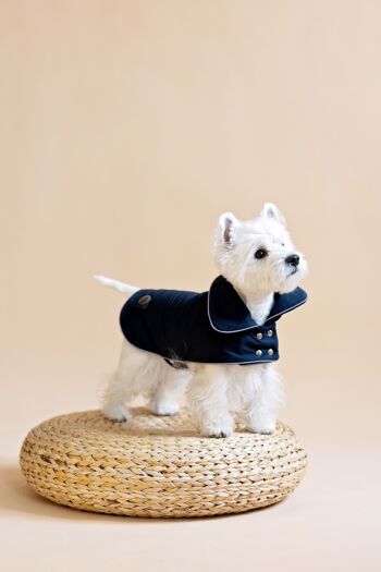 Manteau imperméable pour chien bleu marine, manteau pour chien pour l'hiver, avec polaire bleu marine, longue durée 2