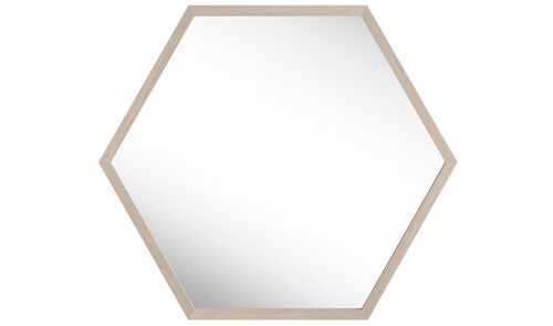 Espejo roble hexagonal nórdico Osaka