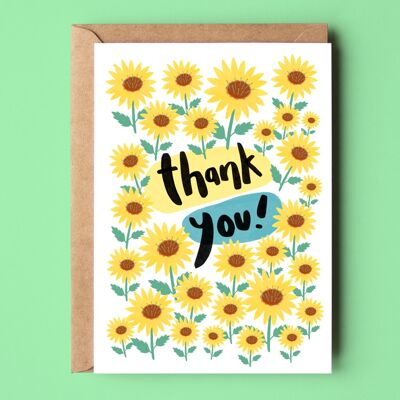 Thank You Sunflower Recycled Card