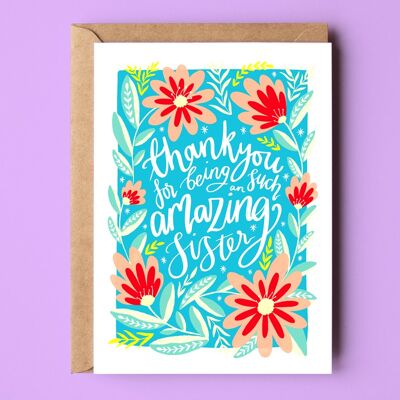 Thank You Amazing Sister Recycled Card