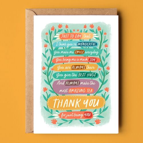 Thank You For Being You Recycled Card