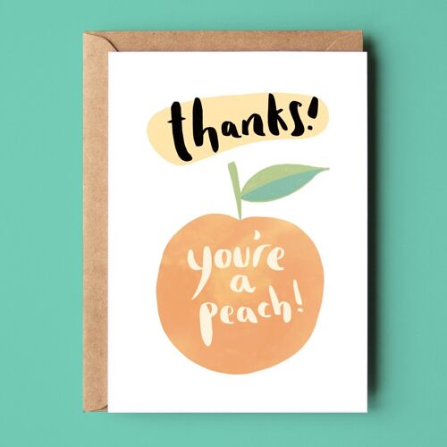 Thanks You're a Peach Recycled Card