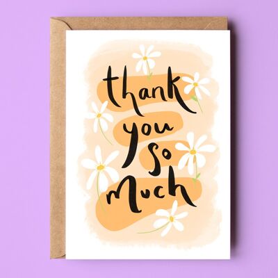 Merci beaucoup de carte recyclée florale