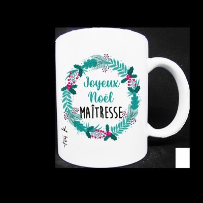 Mug Joyeux Noël Maîtresse Fleur