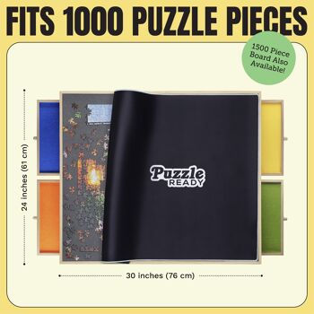 Plateau de puzzle portable avec tiroirs et couvercle - 1000 pièces 1