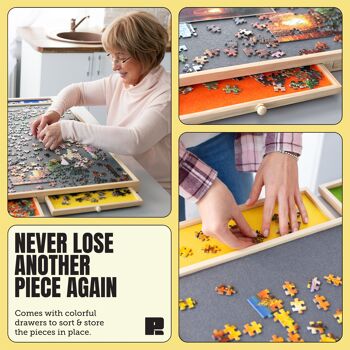 Plateau de puzzle portable avec tiroirs et couvercle - 1000 pièces 5