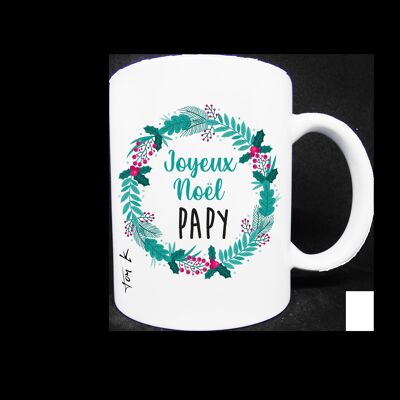 Mug Joyeux Noël Papy fleur