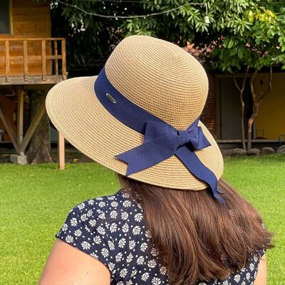 UPF50+ Sun Protection Hat Amalfi Tan/Blue One Size