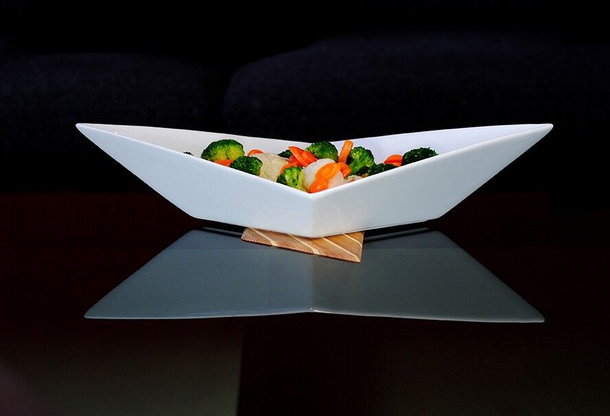 Portafrutta e portafrutta in porcellana Shanty con piattino integrato