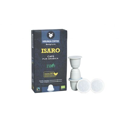 Cápsulas biodegradables premium de café orgánico y de comercio justo de ISARO