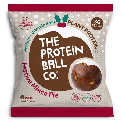 Edición limitada Festive Mince Pie Protein + Vitamin Balls, refrigerio de proteína vegetal