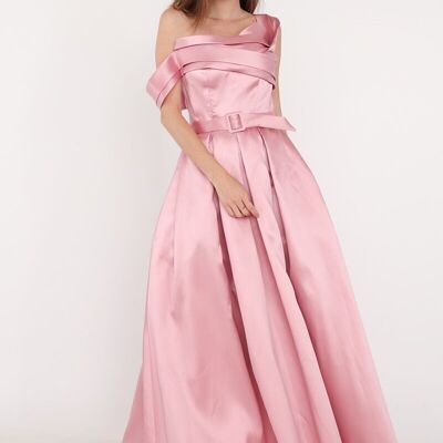 Pink long evening dress