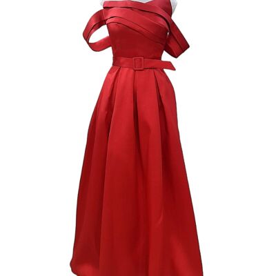 Red long evening dress