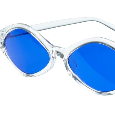 Sunglasses - PUK - Transparent frame with Blue lens