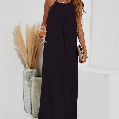 Robe longue à épaules dénudées en noir