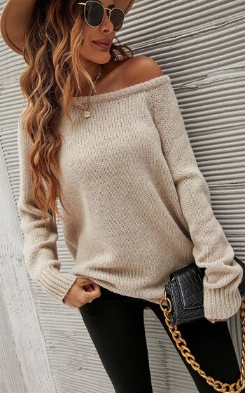 Pull confortable beige 1