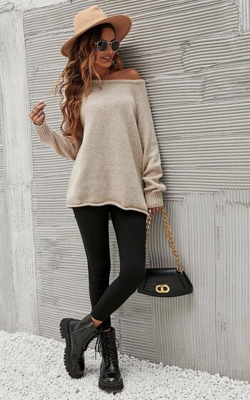 Pull confortable beige 2