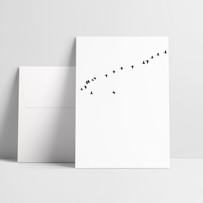 Folded card: Birds