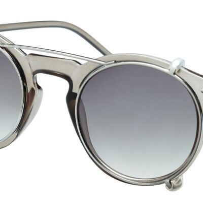 Sonnenbrille - E-CLIPS - Grauer Rahmen mit hellgrauen Gläsern