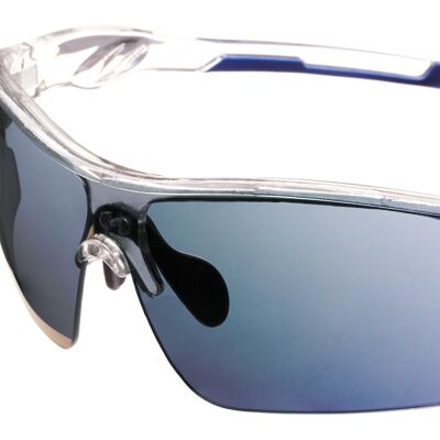 Sunglasses - BLADE - Clear frame with Light Blue Mirrored lens