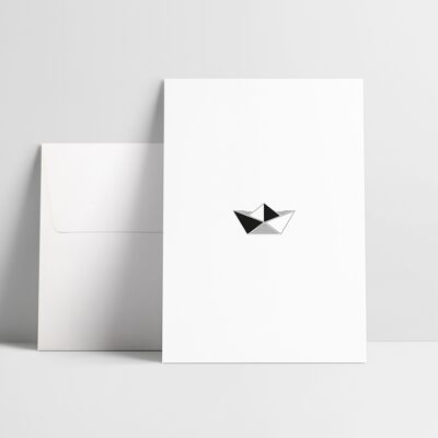 Folding card: Boat